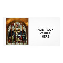 Crucifixion - Jesus on The Cross - Stained Glass Customized Photo Card