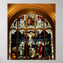 Crucifixion - Jesus on The Cross - Stained Glass Print