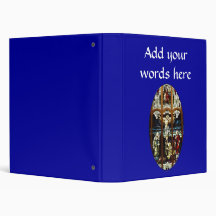 Crucifixion of Jesus stained glass window Vinyl Binder