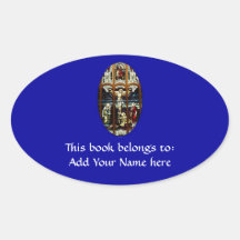 Crucifixion of Jesus stained glass window Sticker