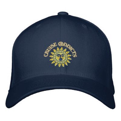 Cruise Addicts Embroidered Navy Flex-Fit Cap Embroidered Hat by CruiseAddicts
