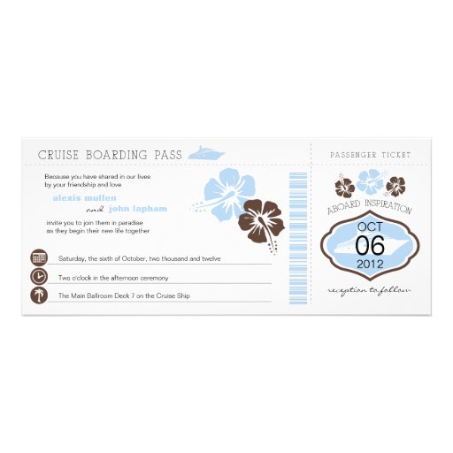 Cruise Boarding Pass Wedding Invitation