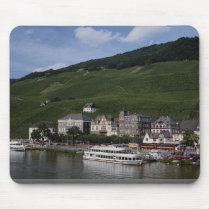 Cruise boat on Mosel River, Bernkastel Kues, Germa Mouse Pad