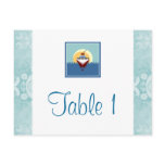 Cruise Party Theme Blue Table Number Cards Post Card