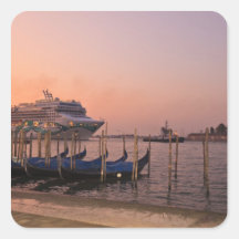 Cruise Ship and Gondolas near Grand Canal, Italy Sticker