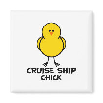 Cruise Ship Chick Refrigerator Magnets