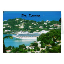 Cruise ship docked at St.Lucia Cards