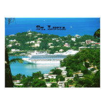 Cruise ship docked at St.Lucia Photographic Print