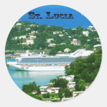 Cruise ship docked at St.Lucia Sticker