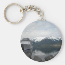 Cruise Ship Docked in Skagway, Alaska Keychain