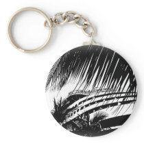Cruise Ship Drawing Key Chain