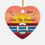 Cruise Ship Grandma - Personalized Heart Ornament