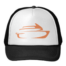 Cruise Ship in Swish Drawing Style Trucker Hats