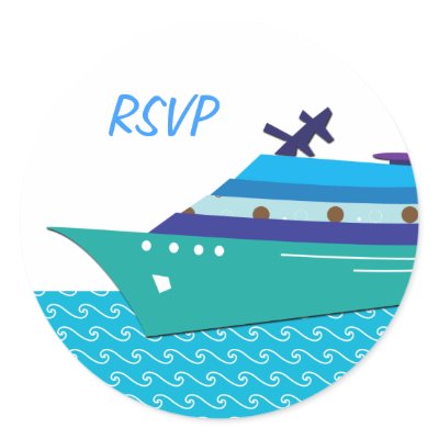 Cruise Ship RSVP Stickers by savetheweddingdate