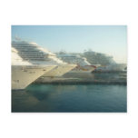 Cruise Ships at Sunrise Postcard