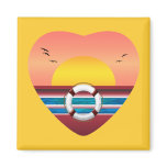 Cruise Sunset View Heart Fridge Magnet
