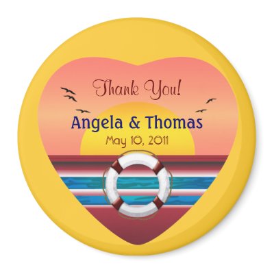 Cruise Wedding Personalized Favour Refrigerator Magnet by xgdesignsnyc
