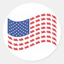 cRUISER-fLAG-wAVE Round Sticker