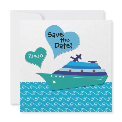 Cruiseship Save the Wedding Date Card Personalized Invitation by savetheweddingdate