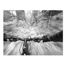 Cruising down a buff section of singletrack 2 post card