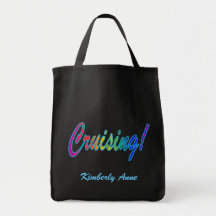 Cruising Multicolor Name Tote Canvas Bags