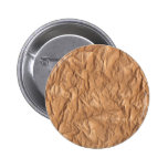 Crumpled Brown Paper Pinback Button