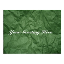 Crumpled Green Paper Texture Empty Postcard