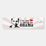 Crush on Obama Bumper 6 trans Bumper Stickers