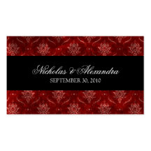 Crushed Red Velvet Wedding Website Business Card