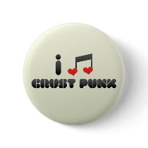 Crust Punk fan Pinback Button