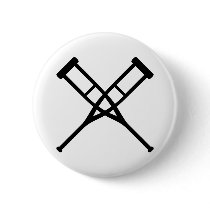 crutches crossed pinback button