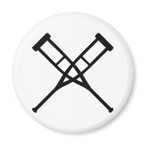 crutches crossed fridge magnets