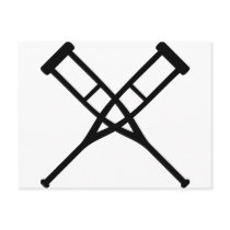 crutches crossed postcard