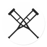 crutches crossed stickers