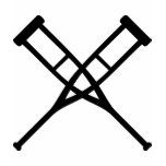 crutches crossed t-shirts