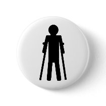 crutches man button
