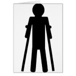 crutches man greeting card