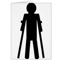 crutches man greeting card
