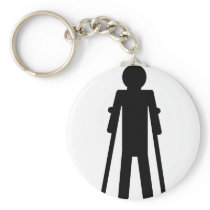 crutches man keychain