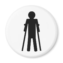 crutches man fridge magnet