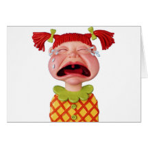Crying GirlW Greeting Card