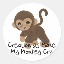 Crying Monkey Round Sticker
