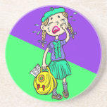 Crying School Girl Beverage Coasters