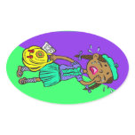 Crying School Girl Oval Stickers