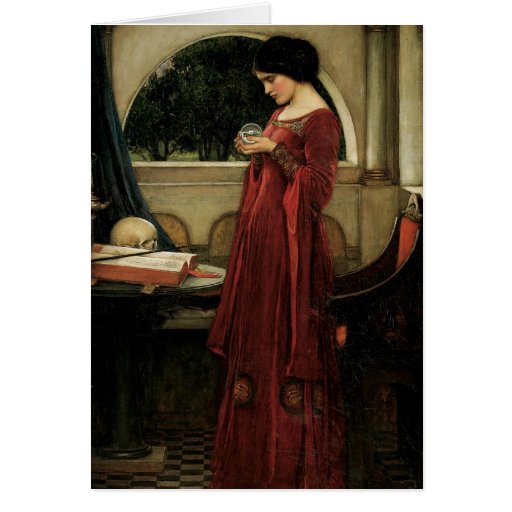 Crystal Ball, JW Waterhouse, Vintage Victorian Art Greeting Card