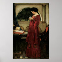 Crystal Ball, JW Waterhouse, Vintage Victorian Art Poster