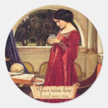 Crystal Ball Pre-Raphaelite Bookplate Sticker