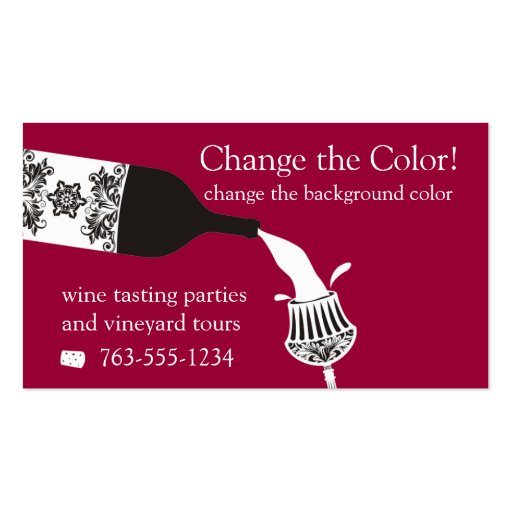 crystal decorative wine glass pouring wine bottle business cards