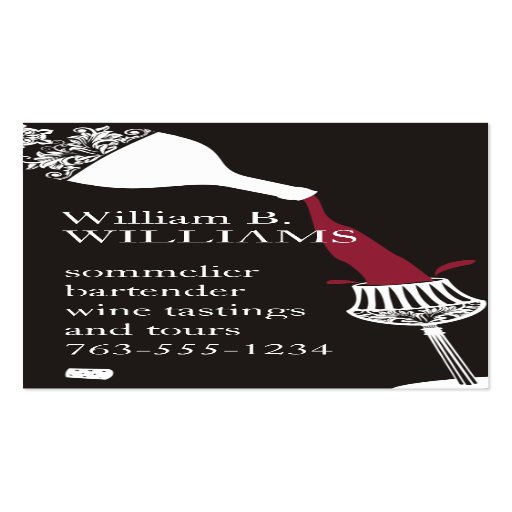 crystal decorative wine glass pouring wine bottle business cards