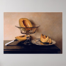 Crystal Dish with Melons by Mauro David Posters